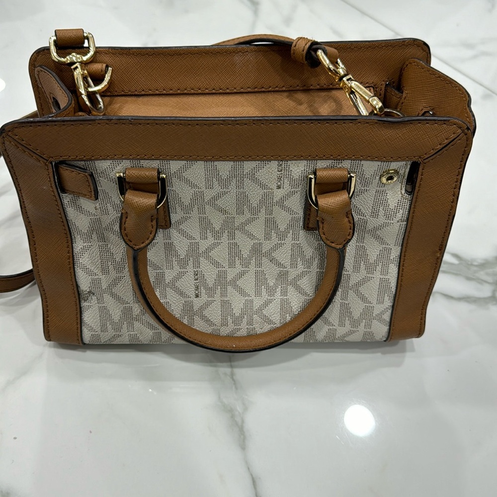 Brown with beige MK bag